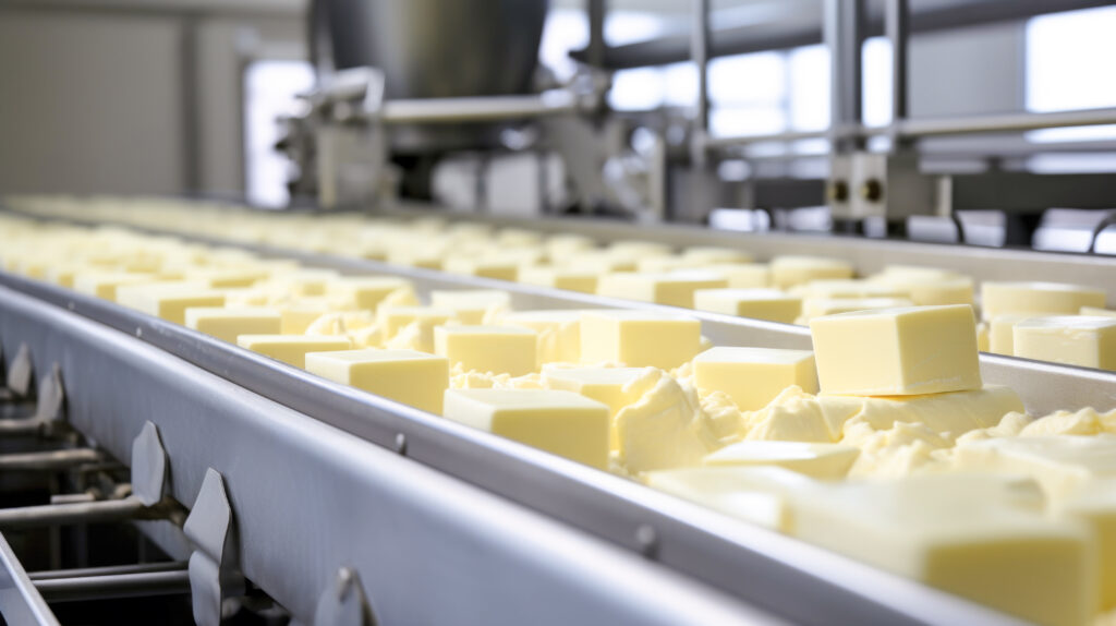Production Of New Goods At The Factory, Modern Technologies. Butter, Food